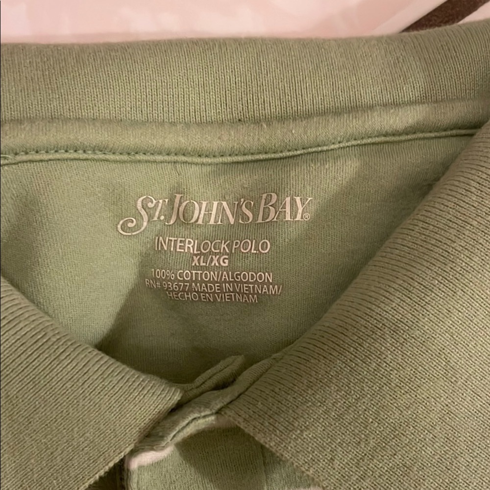 St. John's Bay Vintage Sage Green Polo Shirt - Picture 2 of 4